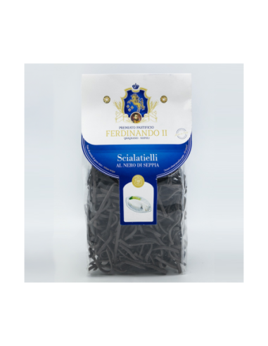 Pasta Gragnano Scialatielli al Nero di Seppia - 500 gr - Livraison gratuite en EUROPE et au Royaume-Uni