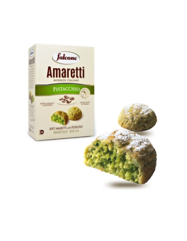 Falcone Soft Amaretti D'Abruzzo mit Pistazie - 170 gr - Kostenloser Versand nach Europa und Großbritannien