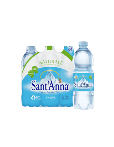 Natürliches Wasser von Sant'Anna - 6 x 50 cl - Kostenloser Versand nach Europa und Großbritannien