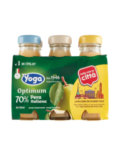 Yoga Optimum Pear Juice 70% Italian Cities Collection - 6 x 125 ml - Free shipping delivered to EUROPE and UK