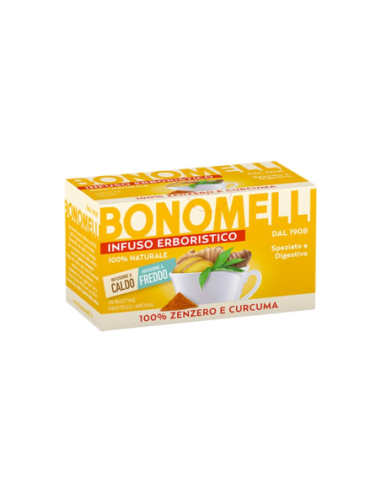 Bonomelli ginger and turmeric infusion - 16 filters - Free shipping delivered to EUROPE and UK