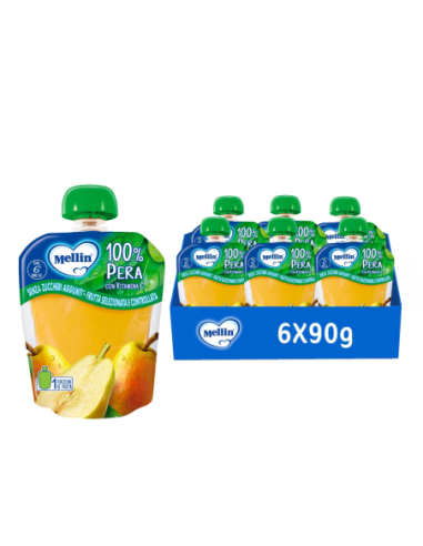 Mellin Pouch Birne 100% - 6 x 90 gr - Kostenloser Versand nach Europa und Großbritannien