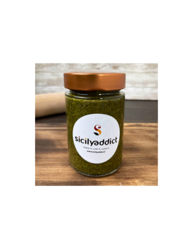 Sicilyaddict Pesto Pistacchio 60% e Funghi Porcini - 190 gr - Spedizione gratuita consegnata in EUROPA e UK