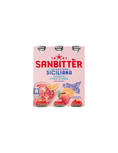 Sanbitter Aperitivo Siciliano Arancia e Fico d'india - 3 x 20 cl