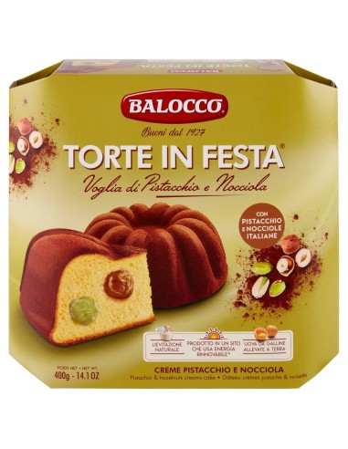 Balocco Celebration Cakes Pistachio and Hazelnut - 400 gr - Free shipping delivered to EUROPE and UK