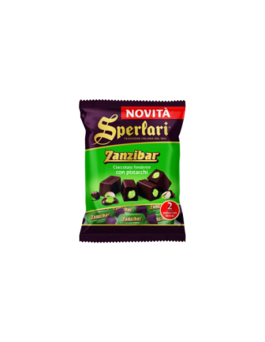 Sperlari Zanzibar al Cioccolato Fondente e Pistacchio - 117 gr