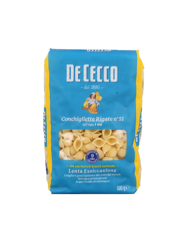 De Cecco 51 Conchigliette Rigate - 500 gr - Livraison gratuite en EUROPE et au Royaume-Uni