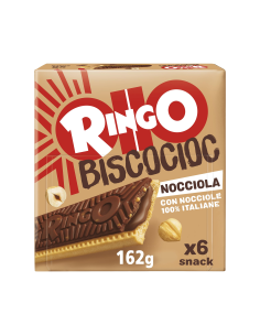 Pavesi Ringo BiscoCioc with Hazelnuts and Cereals x6 - 162 gr - Free shipping delivered to EUROPE and UK