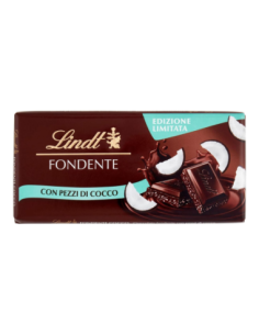 Lindt Tavoletta di Cioccolato Fondente con pezzi di cocco - 100 gr