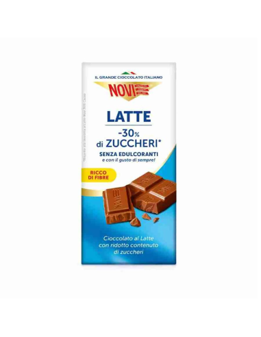 Novi Milk Chocolate Bar -30% Sugar - 100 g - Free shipping delivered to EUROPE and UK