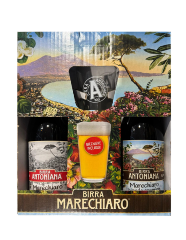 Birra Antoniana Marechiaro confezione Bionda e Non filtrata Bicchiere Omaggio - 2 x 75 cl