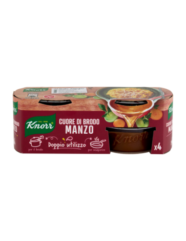 Knorr Cuore di Brodo Manzo -25% di Sale - 4 x 28 gr