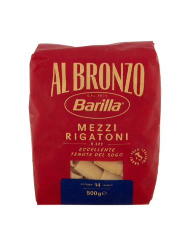 Barilla al Bronzo 322 Mezzi Rigatoni trafilati al bronzo - 500 gr