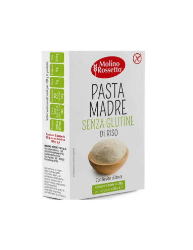 Molino Rossetto Pasta Madre di Riso Senza Glutine - 3 x 20 gr