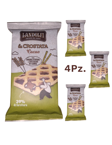 Landolfi Cacaotaart Schijf - 4 x 60 g - Gratis verzending naar Europa en Groot-Brittannië