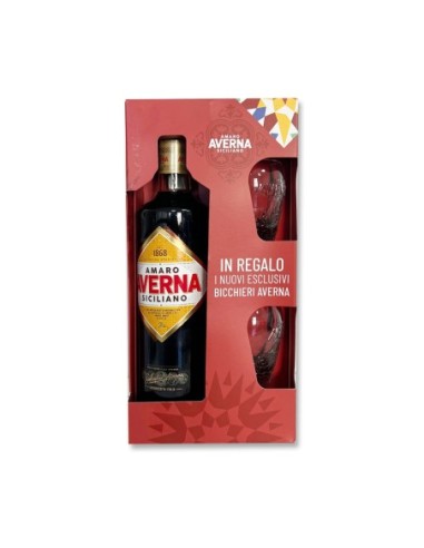 Averna Amaro confezione con 2 bicchieri - 70 cl