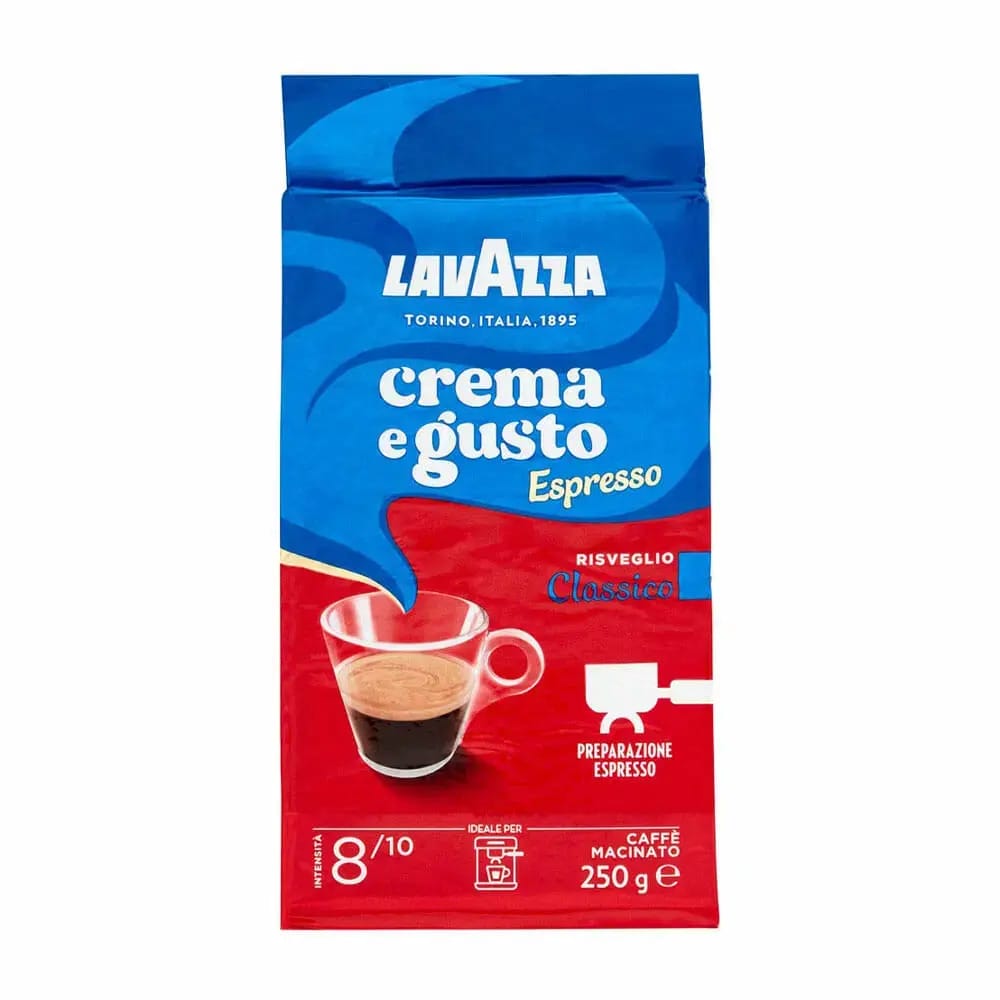 Lavazza Caffe Macinato per Macchina Espresso Crema e Gusto Classico - 250  gr - Vico Food Box