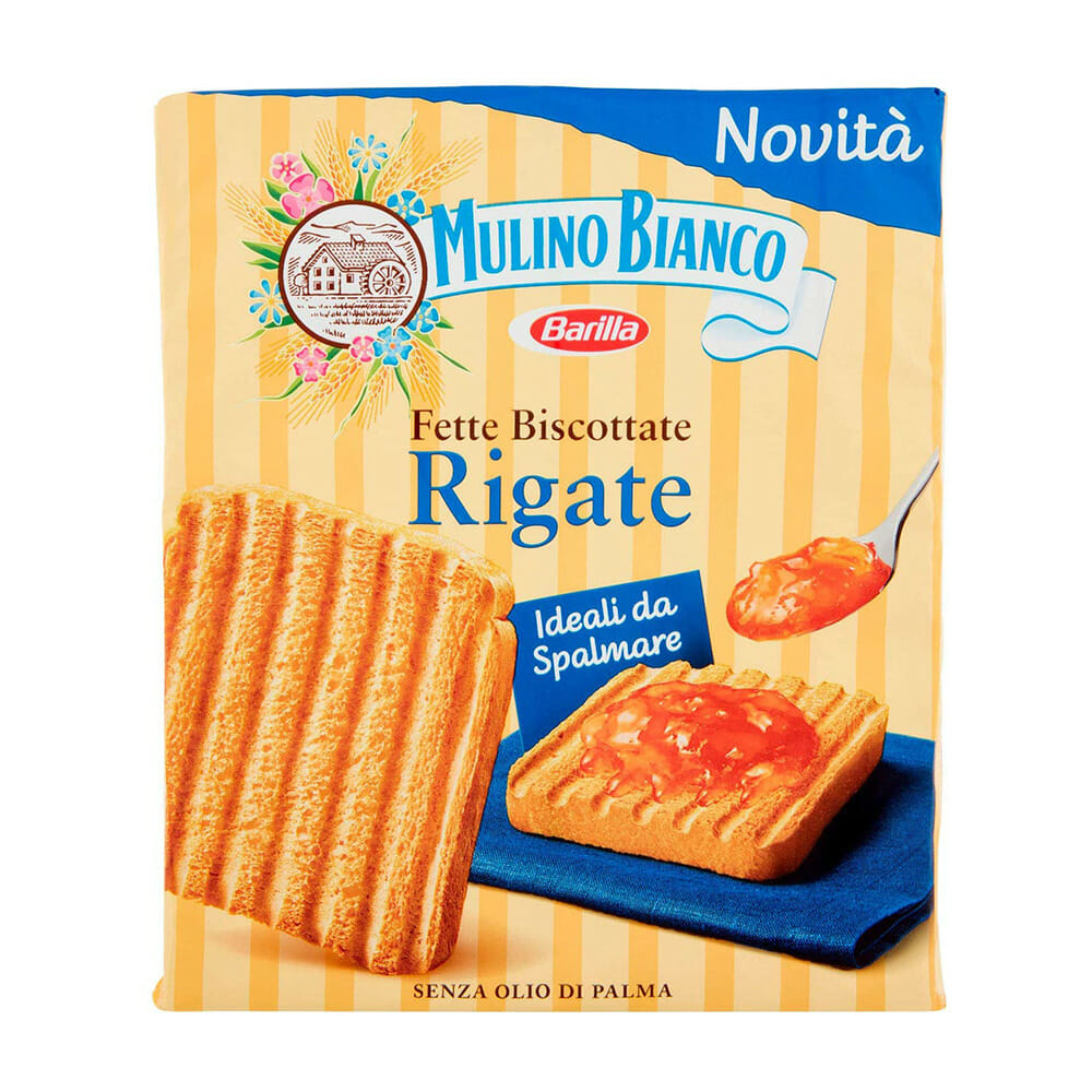 Mulino Bianco Fette Biscottate Rigate x36 - 315 gr - Vico Food Box
