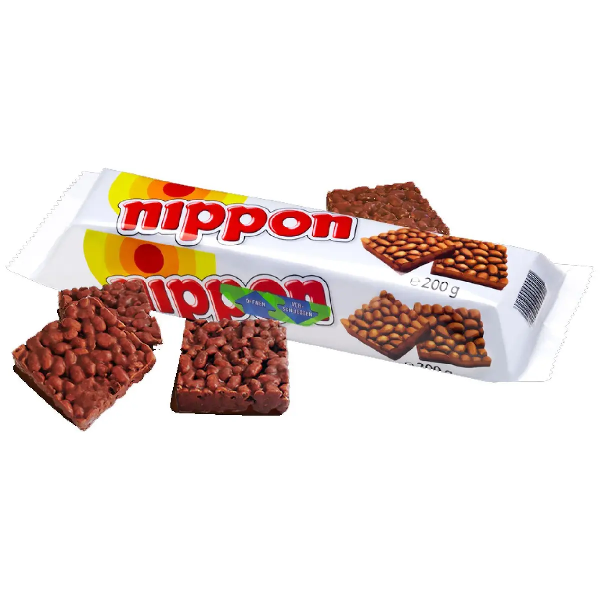 34; Nippon Puffed Rice Snacks mit Schokolade 200g Belgium